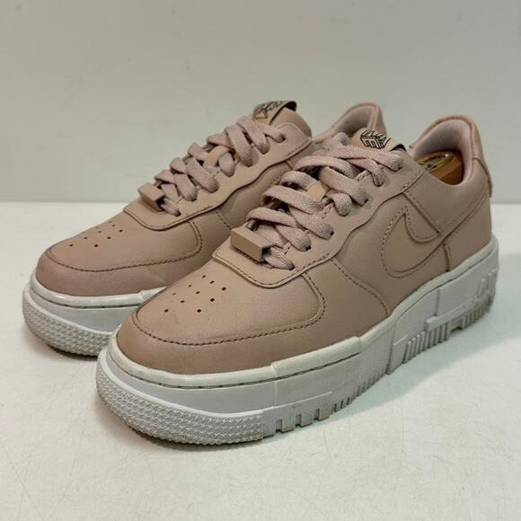 VERY GOOD Nike Women’s Air Force 1 Pixel “Particle Beige” Pink Platform 5 - Picture 1 of 10